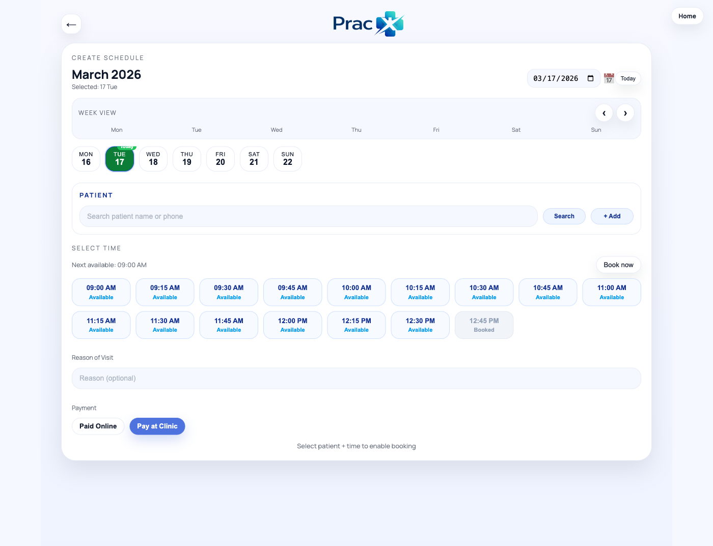 Patient registration